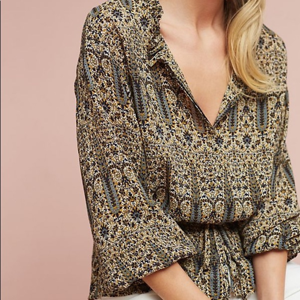 Lolly’s Laundry for Anthro Drop Waist Blouse